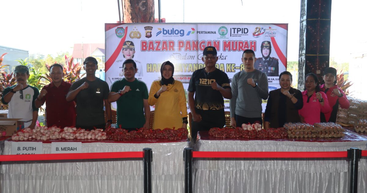 Polres Landak Gelar Senam dan Bazar Murah HUT Bhayangkara