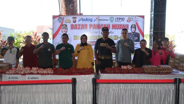 Polres Landak Gelar Senam dan Bazar Murah HUT Bhayangkara